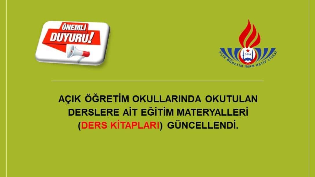 DERS KİTAPLARI GÜNCELLENDİ!