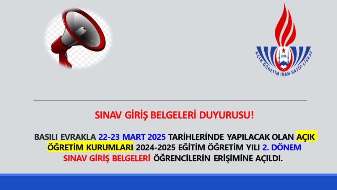 SINAV GİRİŞ BELGELERİ