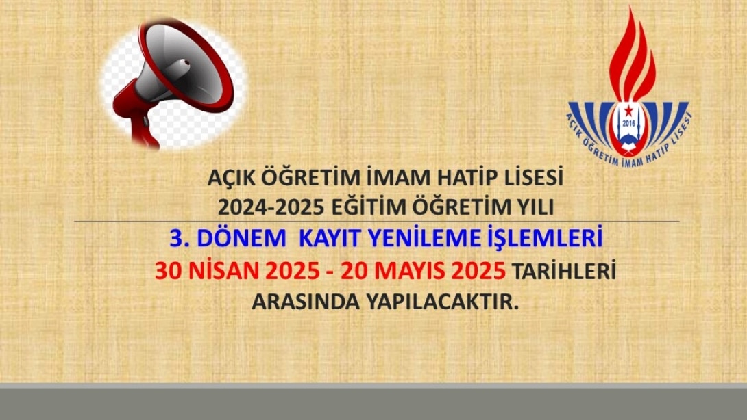 KAYIT DUYURUSU!