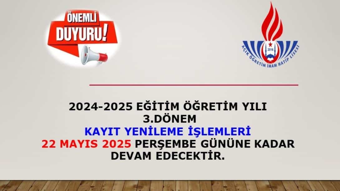 KAYIT DUYURUSU!